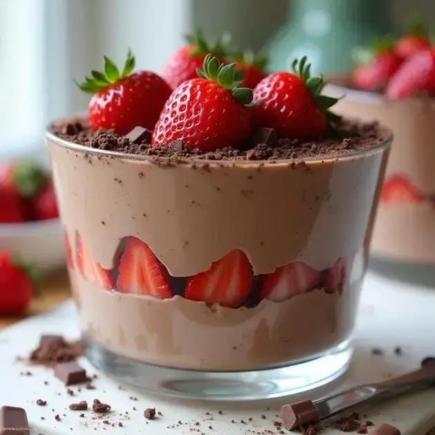 Pavê de chocolate com morangos: sobremesa cremosa e fácil para impressionar